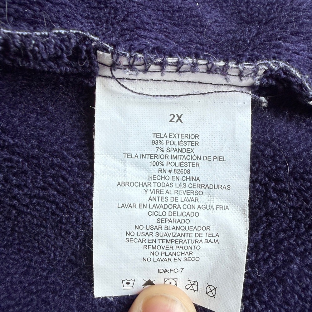 Free Country Womens 2X Purple Hooded Softshell Jacket Faux Fur Fleece Lined Zip - Picture 5 of 6